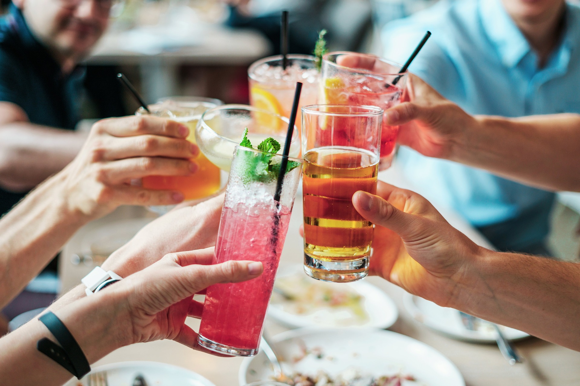 Various delicious cocktails and long drinks